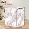 BVCLKJPOI Card Deck Box for Commander Deck Box, MTG Deck Box Fits 100+ Double/150+ Single Sleeved Cards, PU Leather Strong Magnet Waterproof Card Case for TCG CCG Trading Card Games, White Marble view 2
