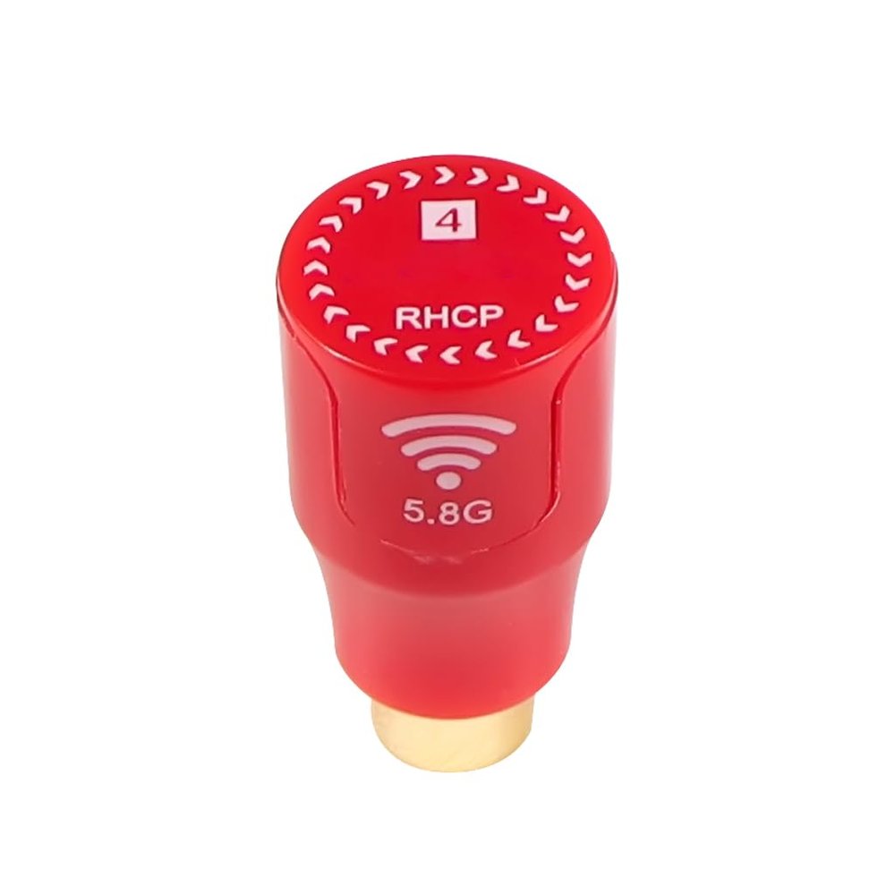 FEICHAO Mini Stubby 58G LHCP Antenna SMA RP-SMA for Drone System (Red,Compatible with VAXIS)