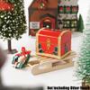 Odoria Dollhouse Christmas Treasure Chest: 1/12 Scale Miniature Sled Xmas Decoration for Elf Gnome Fairy Garden - Mini Shelf Decor Wooden Gifts Box for Craft Outdoor Cabin Props view 2