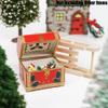 Odoria Dollhouse Christmas Treasure Chest: 1/12 Scale Miniature Sled Xmas Decoration for Elf Gnome Fairy Garden - Mini Shelf Decor Wooden Gifts Box for Craft Outdoor Cabin Props view 3