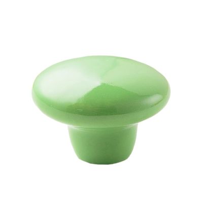 10Pcs/Sets Ceramic Handle Garden Ceramic Single Hole Handle Children's Room Cabinet Drawer Handle Furniture Hardware Knob Pulls - (Color: Green)
