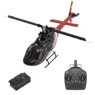 YounggDiy 1/27 Scale Bell 206 2.4G 6CH Brushless Direct-Drive 6G Flybarless RC Helicopter Model with Optical Flow Positioning for Adults (RTF Version/Mode1/Mode2)
