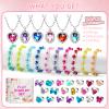 36pcs Princess Play Jewelry Set for Little Girls Ages 4-6, Kids Costume Dress Up Jewelry Necklace Bracelet Rings for Toddlers, Childrens Princess Valentines Party Favors Gift 3 4 5 6 7 8 Year Old Girl view 3