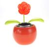 Pink Solar Flower Toy  Cute Dancing Flower Powered by Solar Energy for Home or Car Decor (RED) view 1