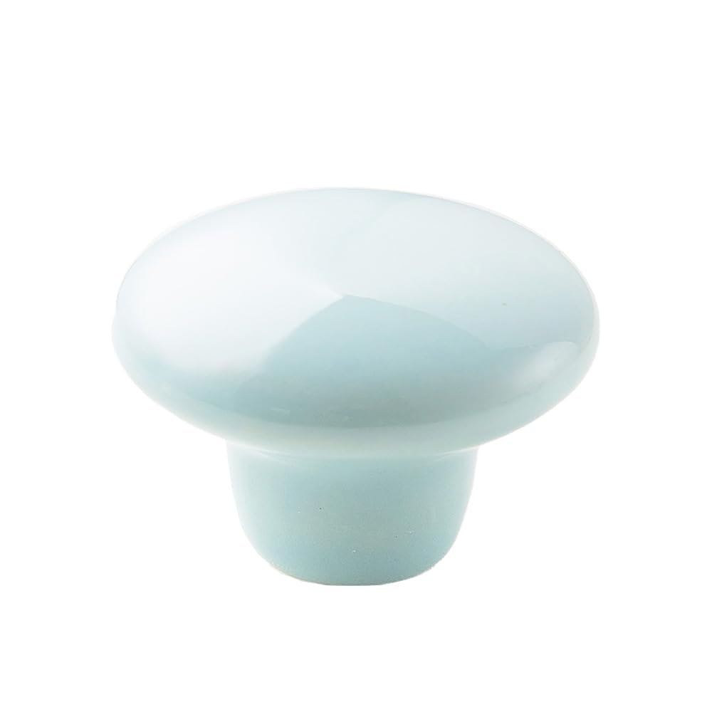 10Pcs/Sets Ceramic Handle Garden Ceramic Single Hole Handle Children's Room Cabinet Drawer Handle Furniture Hardware Knob Pulls - (Color: Blue-Green)