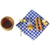 Meyrwoy Miniature Food for 1:6/1:12 Dollhouse - Realistic Bread, Honey, Picnic Cloth - Blue, Resin, Glass, Cloth - Picnic Occasion view 3