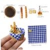 Meyrwoy Miniature Food for 1:6/1:12 Dollhouse - Realistic Bread, Honey, Picnic Cloth - Blue, Resin, Glass, Cloth - Picnic Occasion view 4
