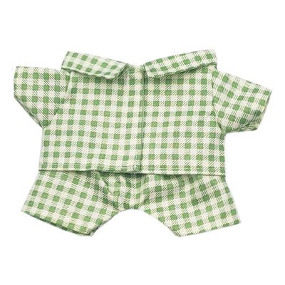 niannyyhouse 10cm 15cm 20cm Plush Doll Clothes Shirt Pants Multi-Color Plaid Pajama Set Doll Dressup (Green-2, 15cm)