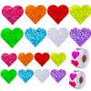 1000Pcs Shining Laser Heart Stickers,1Inch Scrapbook Heart & 1.5inch Romance Love Stickers for Kids Valentines Day Supplies Valentines Day Mothers Day Decor view 1