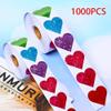 1000Pcs Shining Laser Heart Stickers,1Inch Scrapbook Heart & 1.5inch Romance Love Stickers for Kids Valentines Day Supplies Valentines Day Mothers Day Decor view 2