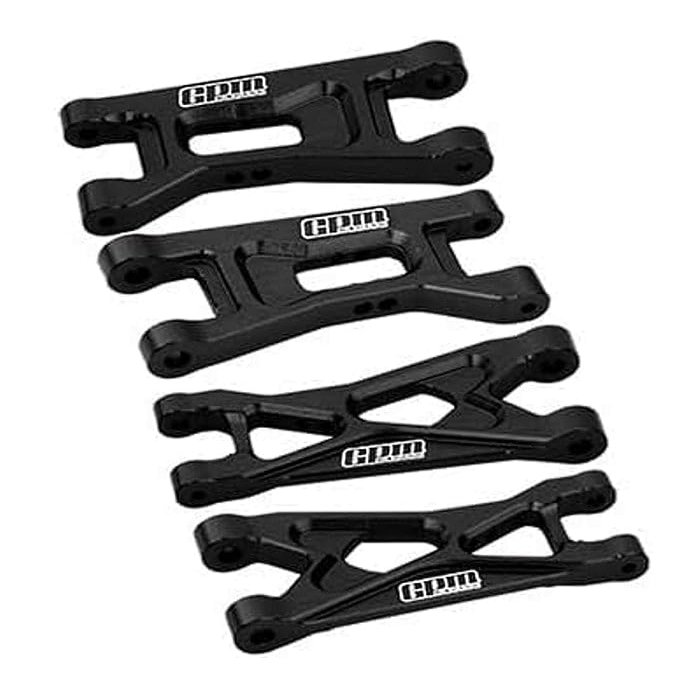 7075 Alloy Front & Rear Lower Arms Aluminum Upgrade Combo for LOSI 1:24 Micro-B 2WD Buggy RTR-LOS00007 / 1:28 Micro-T 2S 2WD RTR Stadium Truck-LOS-1392 Upgrades - Black