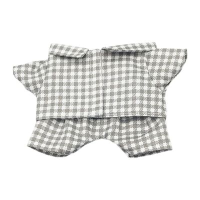 niannyyhouse 10cm 15cm 20cm Plush Doll Clothes Shirt Pants Multi-Color Plaid Pajama Set Doll Dressup (Gray, 15cm)