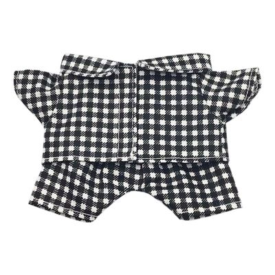 niannyyhouse 10cm 15cm 20cm Plush Doll Clothes Shirt Pants Multi-Color Plaid Pajama Set Doll Dressup (Black, 10cm)