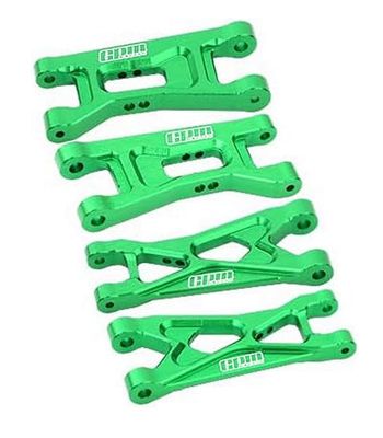 7075 Alloy Front & Rear Lower Arms Aluminum Upgrade Combo for LOSI 1:24 Micro-B 2WD Buggy RTR-LOS00007 / 1:28 Micro-T 2S 2WD RTR Stadium Truck-LOS-1392 Upgrades - Green