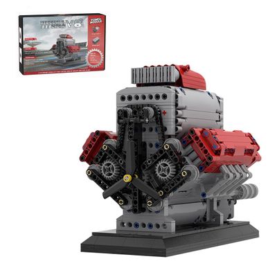 Aetheria V8 Engine Building Bricks That Works, V8 Engine with Supercharger Camshafts, MOC Engine Designed by Bricktec Designs, DIY STEM Blocks Collectors & Enthusiasts Gift for Adult-1054 Pieces
