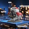 Aetheria V8 Engine Building Bricks That Works, V8 Engine with Supercharger Camshafts, MOC Engine Designed by Bricktec Designs, DIY STEM Blocks Collectors & Enthusiasts Gift for Adult-1054 Pieces view 3