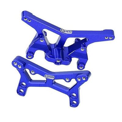 7075 Alloy Front & Rear Shock Tower Aluminum Upgrade Combo for LOSI 1:24 Micro-B 2WD Buggy RTR-LOS00007 / 1:28 Micro-T 2S 2WD RTR Stadium Truck-LOS-1392 Upgrades - Blue
