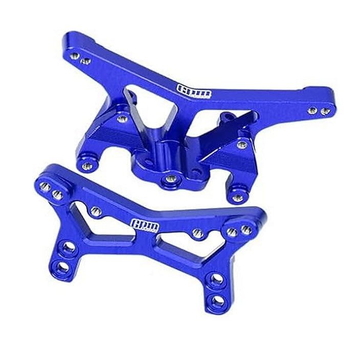 7075 Alloy Front & Rear Shock Tower Aluminum Upgrade Combo for LOSI 1:24 Micro-B 2WD Buggy RTR-LOS00007 / 1:28 Micro-T 2S 2WD RTR Stadium Truck-LOS-1392 Upgrades - Blue