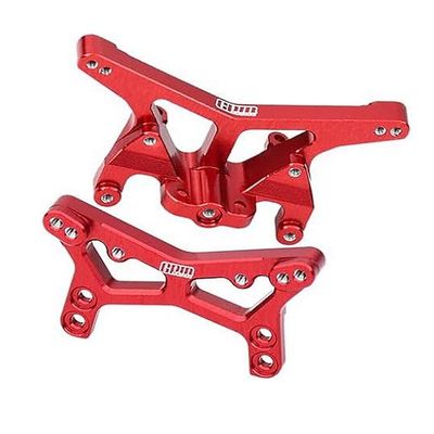 7075 Alloy Front & Rear Shock Tower Aluminum Upgrade Combo for LOSI 1:24 Micro-B 2WD Buggy RTR-LOS00007 / 1:28 Micro-T 2S 2WD RTR Stadium Truck-LOS-1392 Upgrades - Red