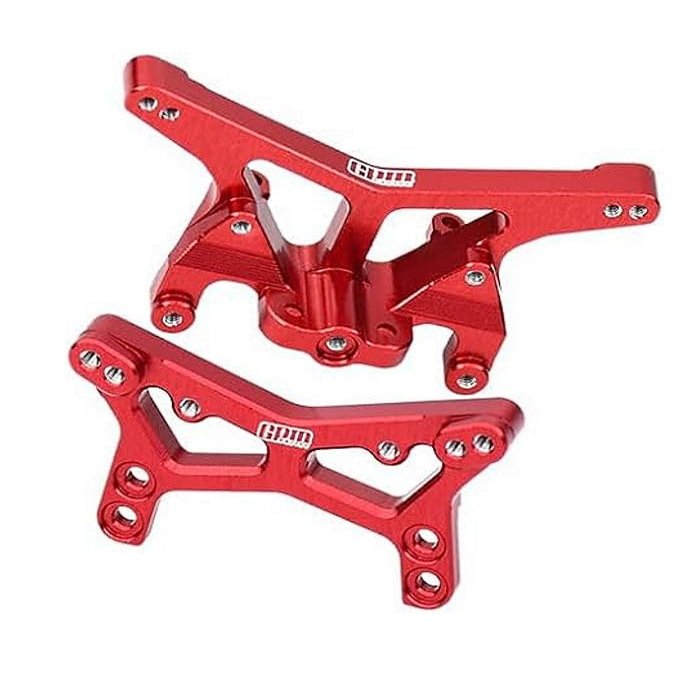 7075 Alloy Front & Rear Shock Tower Aluminum Upgrade Combo for LOSI 1:24 Micro-B 2WD Buggy RTR-LOS00007 / 1:28 Micro-T 2S 2WD RTR Stadium Truck-LOS-1392 Upgrades - Red