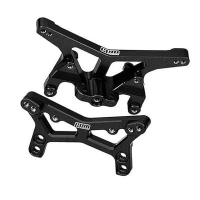 7075 Alloy Front & Rear Shock Tower Aluminum Upgrade Combo for LOSI 1:24 Micro-B 2WD Buggy RTR-LOS00007 / 1:28 Micro-T 2S 2WD RTR Stadium Truck-LOS-1392 Upgrades - Black
