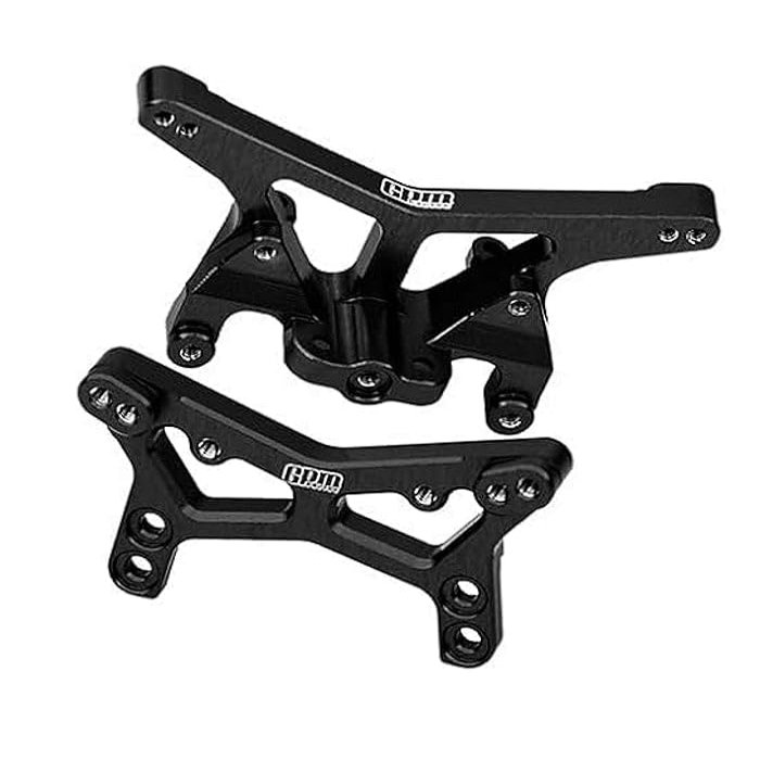 7075 Alloy Front & Rear Shock Tower Aluminum Upgrade Combo for LOSI 1:24 Micro-B 2WD Buggy RTR-LOS00007 / 1:28 Micro-T 2S 2WD RTR Stadium Truck-LOS-1392 Upgrades - Black