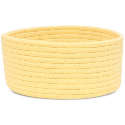 ABenkle Small Woven Basket, Empty Tiny Shallow Storage Basket, Mini Cotton Rope Baskets, Round Decorative Hamper, Basket Storage Bins for Toys, Spa, Socks, Nursery, Living Room