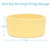 ABenkle Small Woven Basket, Empty Tiny Shallow Storage Basket, Mini Cotton Rope Baskets, Round Decorative Hamper, Basket Storage Bins for Toys, Spa, Socks, Nursery, Living Room view 2