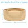ABenkle Small Woven Basket, Empty Tiny Shallow Storage Basket, Mini Cotton Rope Baskets, Round Decorative Hamper, Basket Storage Bins for Toys, Spa, Socks, Nursery, Living Room view 2