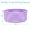ABenkle Small Woven Basket, Empty Tiny Shallow Storage Basket, Mini Cotton Rope Baskets, Round Decorative Hamper, Basket Storage Bins for Toys, Spa, Socks, Nursery, Living Room view 2