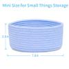 ABenkle Small Woven Basket, Empty Tiny Shallow Storage Basket, Mini Cotton Rope Baskets, Round Decorative Hamper, Basket Storage Bins for Toys, Spa, Socks, Nursery, Living Room view 2