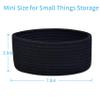 ABenkle Small Woven Basket, Empty Tiny Shallow Storage Basket, Mini Cotton Rope Baskets, Round Decorative Hamper, Basket Storage Bins for Toys, Spa, Socks, Nursery, Living Room view 2