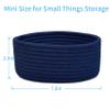 ABenkle Small Woven Basket, Empty Tiny Shallow Storage Basket, Mini Cotton Rope Baskets, Round Decorative Hamper, Basket Storage Bins for Toys, Spa, Socks, Nursery, Living Room view 2