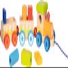 goki 55846 Madrid Train Wooden Magnetic Building Blocks and Couplable Pendant, Includes Pull Cord for Mobile Play, Awakens Imagination and Promotes Motor Skills, 30 cm x 7 cm x 8 cm, Set of 9, from 2 view 1