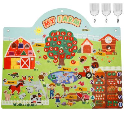 Fizocosisto Felt Board Story Set Farm Theme Felt Story Board Early Educational Storytelling Felt Board Interactive Learning Felt Board Funny Preschool Felt Board for Preschool Boys Girls US(1)