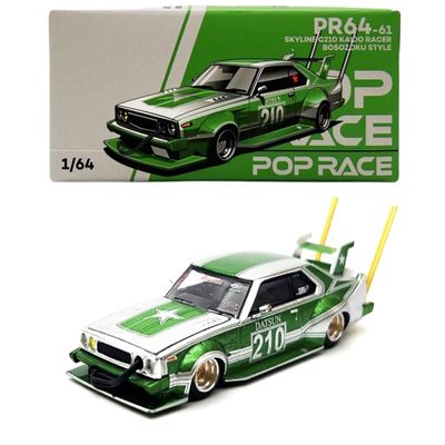 1:64 Diecast Model Car Compatible with Nissan Skyline C210 Kaido Racer Bosozoku Style Limited Edition by Pop Race PR640061
