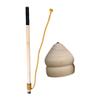 TTETTZ Wooden Trompos Unpainted Wood Blank Tops with Rod Motor Skills Gyro Toy Sturdy Point Wood Carved Tops for Adults Kids, 8 inch with 40cm Rod view 1