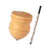 TTETTZ Wooden Trompos Unpainted Wood Blank Tops with Rod Motor Skills Gyro Toy Sturdy Point Wood Carved Tops for Adults Kids, 8 inch with 50cm Rod view 1