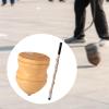 TTETTZ Wooden Trompos Unpainted Wood Blank Tops with Rod Motor Skills Gyro Toy Sturdy Point Wood Carved Tops for Adults Kids, 8 inch with 50cm Rod view 4
