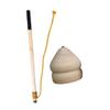 TTETTZ Wooden Trompos Unpainted Wood Blank Tops with Rod Motor Skills Gyro Toy Sturdy Point Wood Carved Tops for Adults Kids, 10 inch view 1