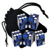 Set of 5 Authentic Las Vegas Casino Table-Played 19mm Craps Dice with Matching Serial Numbers - Boulder Station (Blue Polished) view 1