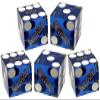 Set of 5 Authentic Las Vegas Casino Table-Played 19mm Craps Dice with Matching Serial Numbers - Boulder Station (Blue Polished) view 2