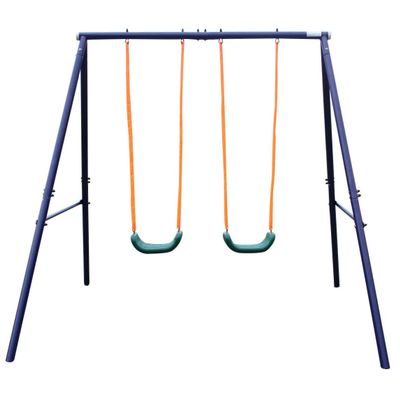 2-Child Swing Set, Sturdy Steel Frame, Weatherproof Backyard Playset with 2 Swing Seats for Kids 3-8 Years Old