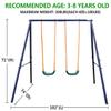 2-Child Swing Set, Sturdy Steel Frame, Weatherproof Backyard Playset with 2 Swing Seats for Kids 3-8 Years Old view 2