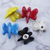 5x Butterfly Ceramic Cabinet Drawer Knobs Porcelain Kids Wardrobe Handles For Closet Cupboard Kitchen Furniture Pulls Hooks - (Color: ButterflyBlueKnobs) view 3