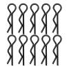 10Pcs 7MM RC Car Shell Clip RShape Metal Body Clips Pins for 1/5 1/6 1/8 1/10 RC Car (Black) view 1