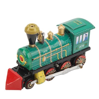 SPYMINNPOO Clockwork Trains Toy, Tinplate Windup TrainsLocomotive with Light Sound Effects, Retro Vintage Steam Engine Model for Birthday Parties, Christmas Collectors