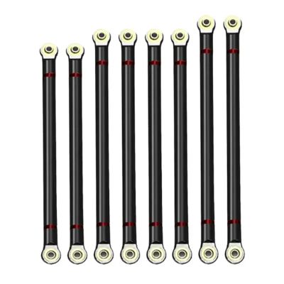 8Pcs Wheelbase Link Rod Aluminum Alloy Link Rod 313Mm for 1/10 Rc Car Crawler for A-xial Scx10(Black)
