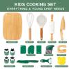 17 PCS Kids Knife Set for Real Cooking, Montessori Kitchen Tools for Toddlers, Cooking and Baking Set for Kids Little Chefs, Crinkle Cutter, Cutting Board, Safe Knife view 2