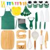20 PCS Kids Safe Knife Set for Real Cooking, Montessori Kitchen Tools for Toddlers, Cooking & Baking Set for Little Chefs, Kids Kitchen Knife, Crinkle Cutter, Kid Apron for Girls Boys view 1